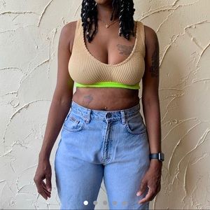 ASOS Design fuller bust v front crinkle top bikini top